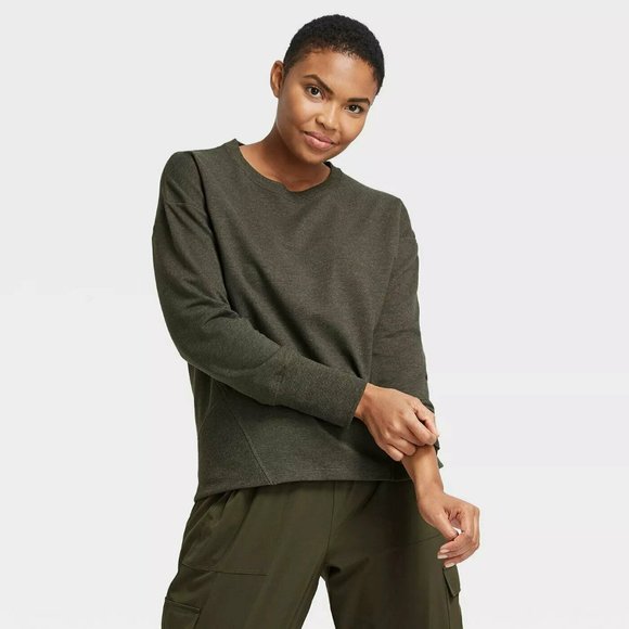 Women's French Terry Crewneck Pullover - Picture 3 of 4